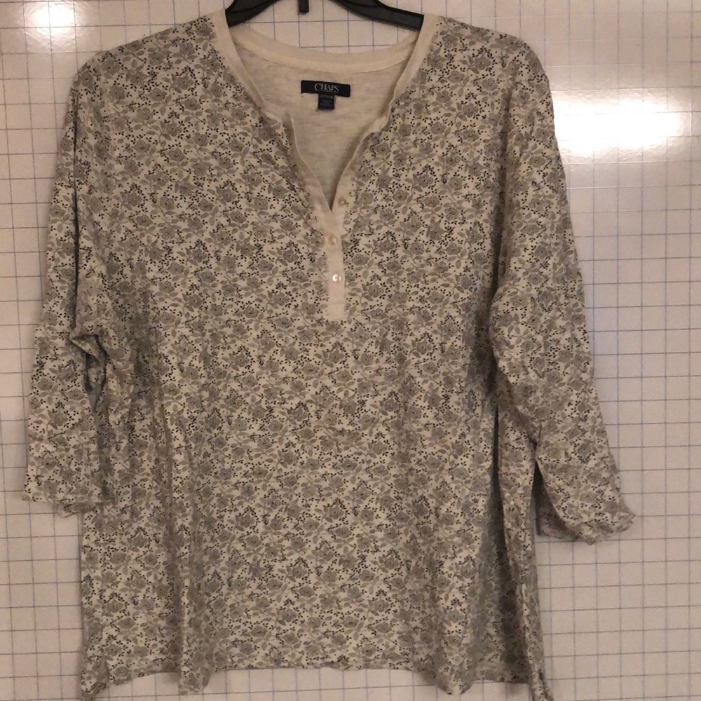 Chaps 3/4 sleeve Henley